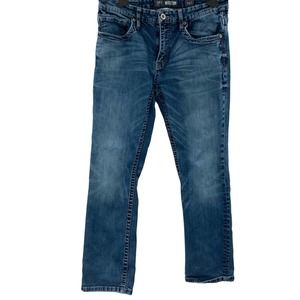 BKE Mens Jake Straight Leg Medium Wash Distressed 34 Slim